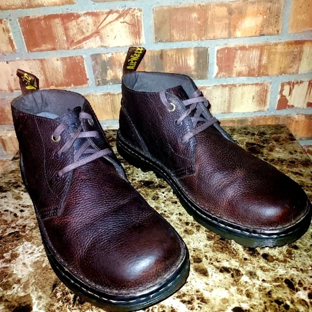 Dr. Martens Sussex Hi Top Ankle Boot Mens Brown Leather Chukka Slip Resistant